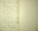 Lettre autographe signée au poète lillois Alexandre Desrousseaux. Ernest Chebroux (1840-1910), poète, chansonnier, compositeur, peintre.