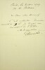 Lettre autographe signée à Lucien Descaves. Gabriel Bonvalot (1853-1933), explorateur de l'Asie centrale.