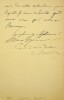 Lettre autographe signée. Clément Broutin (1851-1889), compositeur, prix de Rome en 1878.