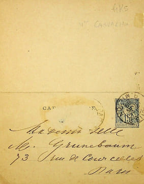 Lettre autographe signée. Caroline Carvalho (1827-1895), soprano colorature.