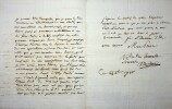 Lettre autographe signée. Marie-Thérèse Davoux dite Mademoiselle Maillard (1766-1818), cantatrice célèbre de la fin du XVIIIe.
