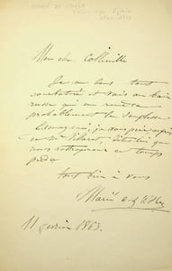 Lettre autographe signée