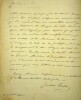 Lettre autographe signée. Carolina Naldi Sparre (1801-1876), soprano, fille du baryton Giuseppe Naldi, comtesse Sparre.