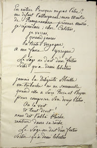 Manuscrit autographe d'une chanson