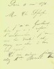 Lettre autographe signée. Albert Saléza (1867-1916), ténor français (et non belge, né à Bruges (64) et non Brugges).