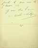 Lettre autographe signée. Albert Saléza (1867-1916), ténor français (et non belge, né à Bruges (64) et non Brugges).