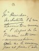 Lettre autographe signée. Ernest-Marie Herscher (1870-1939), architecte, graveur.