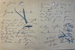 Lettre autographe signée. Louis Oury (1867-1940), affichiste, graveur, sculpteur.