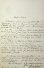 Lettre autographe signée. Virginie Ancelot (1792-1875), écrivain, peintre, salonnière.