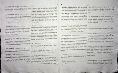 [Napoléon, Campagne de Russie, 1812], Cinquième bulletin de la Grande Armée : description des troupes russes, avancée des armées françaises, temps épouvantable et perte de milliers de chevaux.