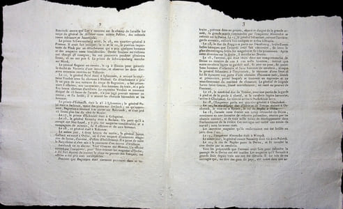 [Napoléon, Campagne de Russie, 1812], Huitième bulletin de la Grande Armée : divisions russes empêchées de rejoindre le prince Bagration, mort d'officiers russes à Romanow, fuite de Drissa par l'armée russe, avancée des armées françaises sur la Oula, désertion des polonais de l'armée russe.
