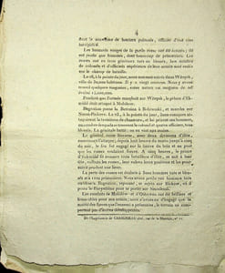 [Napoléon, Campagne de Russie, 1812], Dixième bulletin de la Grande Armée : mouvement des troupes russes, l'empereur de Russie et le grand-duc Constantin ont quitté l'armée, détail du « combat d'Ostrovno » et défaite des russes, fuite des russes vers Smolensk, entrée à Witepsk [Vitebsk, Biélorussie actuelle], attaque du prince d'Ekmülh par Bagration.