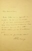 Lettre autographe signée. Eugène Brieux (1858-1932), écrivain, journaliste, voyageur, académicien.