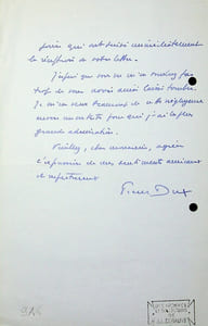 Lettre autographe signée