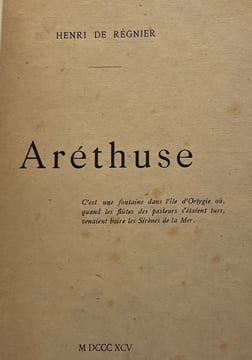 Aréthuse.. Henri de Régnier,