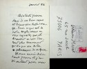 Lettre autographe signée. Jacques Perret (1901-1992), écrivain.