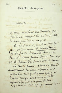 Lettre autographe signée à Arsène Houssaye