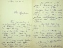 Lettre autographe signée. Francis de Miomandre (1880-1959), écrivain, prix Goncourt 1908.