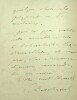 Lettre autographe signée. Emile Deschanel (1819-1904), écrivain, homme politique, député et sénateur.