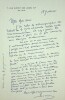 Deux tapuscrits corrigés et une lettre autographe signé - Outrage au général de Gaulle. [Henry Lémery], 