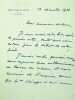 Lettre autographe signée. Jean Chiappe (1878-1940), préfet de police de Paris, haut fonctionnaire.