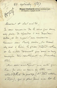 Lettre autographe signée