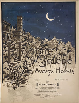 Hymne à Séléné - manuscrit autographe signé et partition imprimée dédicacée.. Augusta Holmès (1847-1903), compositrice, 