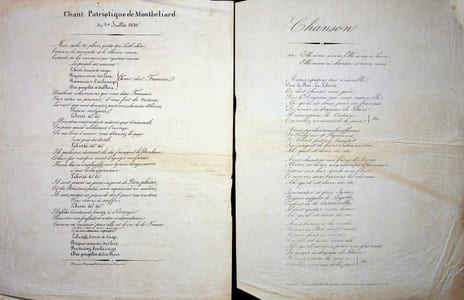 3 chansons patriotiques, manuscrites et imprimées.
