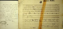 Lettre autographe signée + Manuscrit musical. Daniel Auber (1782-1871), compositeur.