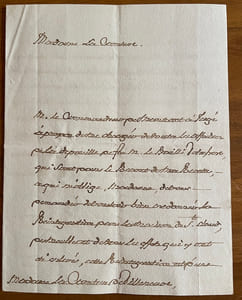 2 Lettres autographes signées sur la succession du bailli de Sade