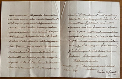 2 Lettres autographes signées sur la succession du bailli de Sade