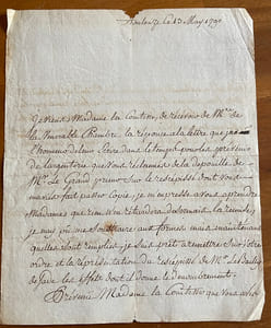 2 Lettres autographes signées sur la succession du bailli de Sade