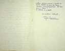 Lettre autographe signée. Miguel Zamacoïs (1866-1955), écrivain, poète. 