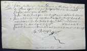 Pièce autographe signée. Jean de Bourges (?-1684), médecin, docteur régent en médecine de la faculté de Paris, reçu docteur en 1651, médecin de ...