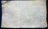 Pièce signée avec note autographe. Girard ou Gérard Brouet (?-ap.1589), conseiller et médecin ordinaire des rois Charles IX et Henri III, médecin ...