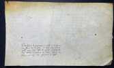 Pièce signée. Jean Chapelain ou Chapellain (ca.1515-1569), médecin ordinaire du roi François 1er puis du roi Henri II, premier médecin d'Henri II et ...