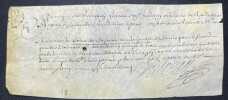 Pièce signée. Germain Hureau (XVIIe), conseiller, médecin ordinaire du roi, docteur régent de la faculté de médecine de Paris, reçu en 1651, neveu du ...
