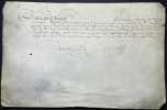 Pièce signée. François Martel (1549-1612), chirurgien ordinaire du roi Henri IV, originaire d'Alençon, signataire du rapport d'autopsie d'Henri IV, ...