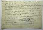 Pièce signée. Jean Peralou (XVIIe), médecin de l'armée du roi en Provence.