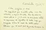 Lettre autographe signée à Edouard Estaunié. Paul Bourget (1852-1935), écrivain, membre de l'Académie Française.