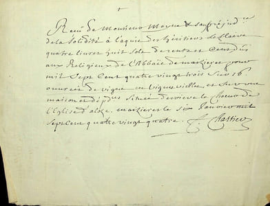 Pièce autographe signée