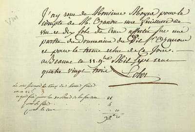 Pièce autographe signée