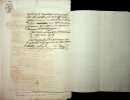 Manuscrit avec signatures autographes. [Beaune, Pommard, Côte-d'Or, Bourgogne] Nicolas-Joseph Marey (1760-1818), propriétaire du château de Pommard, ...
