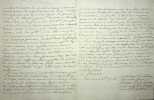 Lettre autographe signée à Pierre-Emmanuel de Casaux (1716-1778), président à mortier au Parlement de Bordeaux. Jean-Jacques Marie Foisy ...