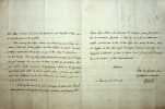 Lettre autographe signée à Pierre-Emmanuel de Casaux (1716-1778), président à mortier au Parlement de Bordeaux. Pierre-Juvenal Gallois (ca.1726-1789), ...