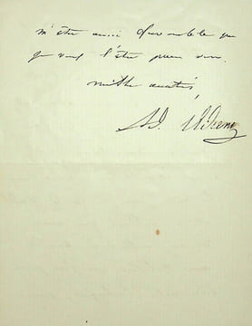 Lettre autographe signée au compositeur Hector Berlioz. Adolphe Adam (1803-1856), compositeur.