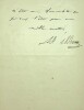 Lettre autographe signée au compositeur Hector Berlioz. Adolphe Adam (1803-1856), compositeur.