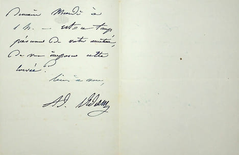 Lettre autographe signée au compositeur Hector Berlioz. Adolphe Adam (1803-1856), compositeur.