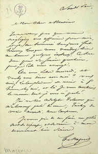 Lettre autographe signée au compositeur Adolphe Adam