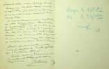 Lettre autographe signée à Gaston Knosp. Paul de Pontsevrez (1856?-1910), poète.